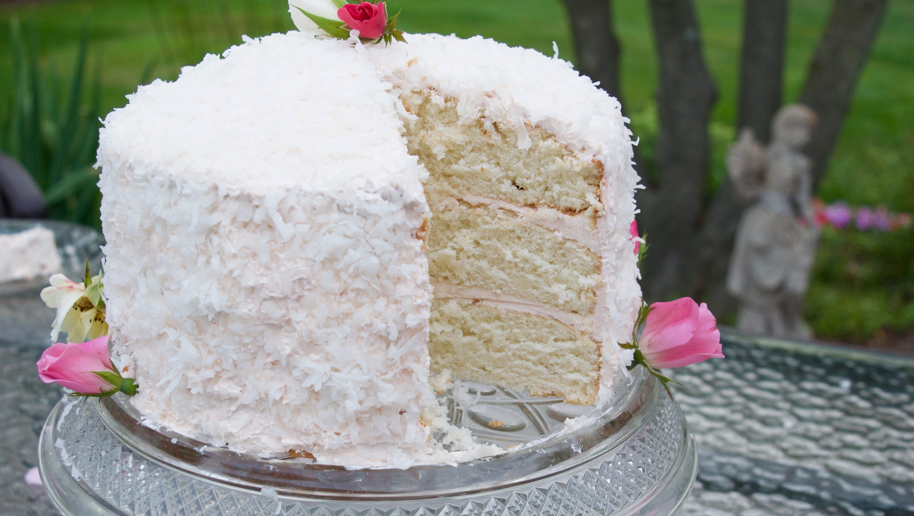 The Evergreens Rich White Cake with Coconut Icing