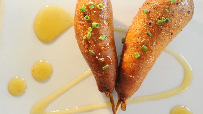 Evidently seafood corn dogs are a thing. A lobster variety will be on the menu at Lucas Oil this seaeson.
