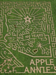 The 2012 centennial corn maze at Apple Annie's Orchard