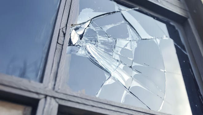 Broken window glass