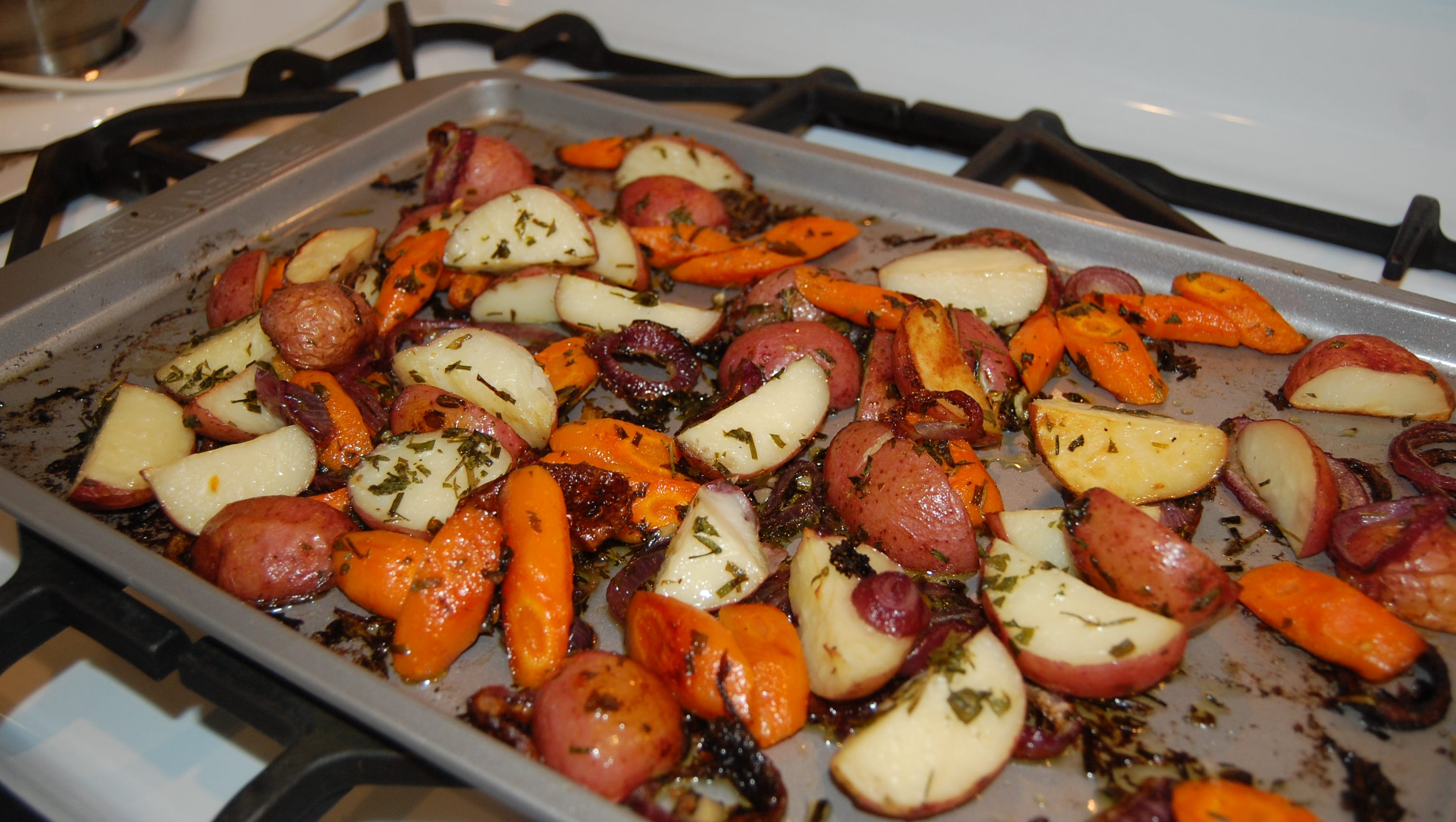 Herbroasted potatoes, carrots perfect fall side dish recipe Rulseh