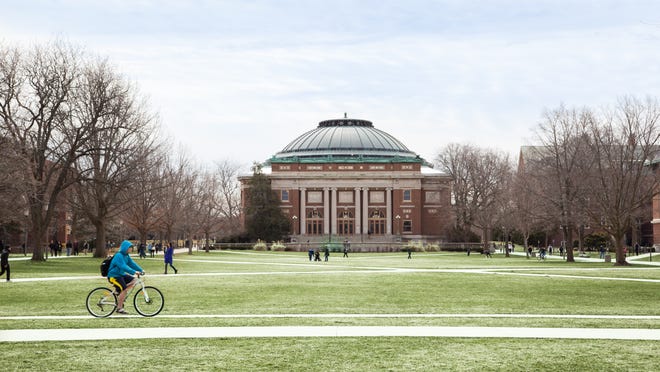 The main quad at the University of Illinois at Urbana-Champaign.