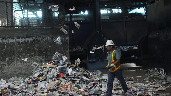 A look inside Lee County's Solid Waste recycling center.  