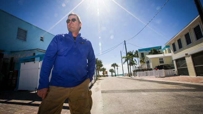 Grand Resorts Fort Myers Beach developer Tom Torgerson in the area of the beach that his company wants to develop.