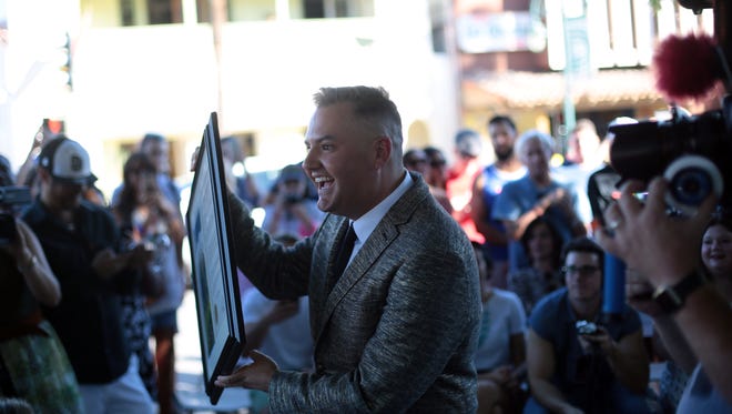 Ross Mathews receives a star on the Palm Springs Walk of Stars on November 5, 2016.