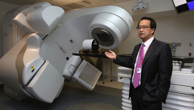 Dr. Henry Lee, director of radiation oncology, talks about the linear accelerator used for radiation at the new cancer care center in NewYork-Presbyterian Lawrence Hospital in Bronxville Nov. 16, 2016.