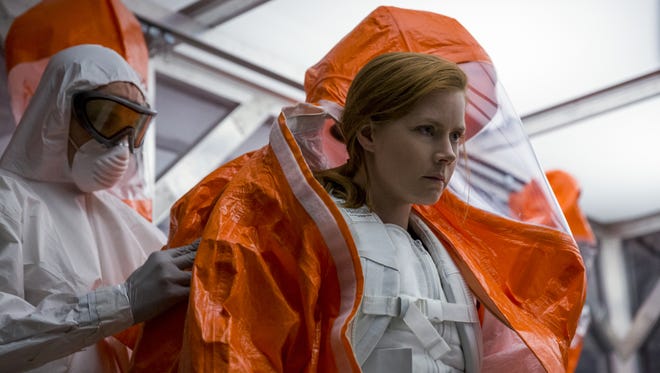 Amy Adams plays a linguist trying to communicate with aliens in "Arrival."