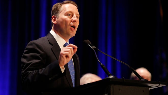 Westchester County Executive Rob Astorino gives his State of Westchester address to the Westchester County Association annual breakfast at the Marriott Hotel in Tarrytown on Jan. 12, 2017.