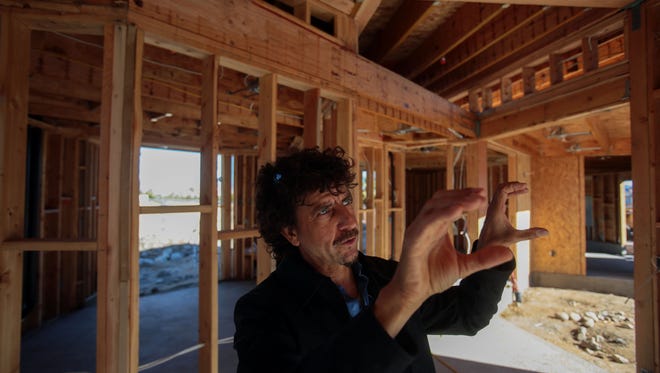 Palm Springs architect Lance O'Donnell at the site of a custom home his firm is building on Thursday, January 26, 2017 in Palm Springs.