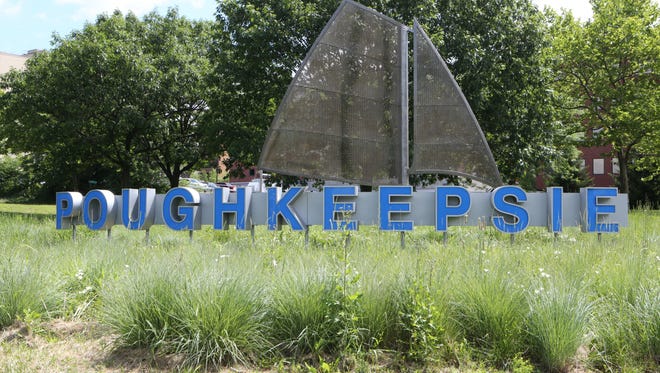 An entry sign to the city of Poughkeepsie