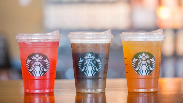 Starbucks' new recyclable strawless lids.