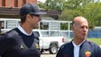 Michigan coach Jim Harbaugh and AS Roma CEO Umberto