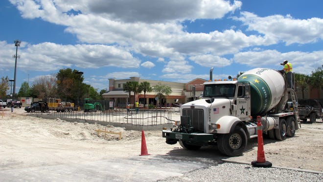 A freestanding liquor store is under construction on the northern end of the Walmart Supercenter on Juliet Boulevard in North Naples.