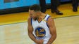 Stephen Curry celebrates in the second half of Game