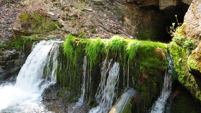 Cave River Valley at Spring Mill State Park is one of many places you can find waterfalls in Indiana.