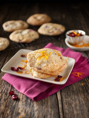 Cranberry-orange scones should come out of the oven looking pale.