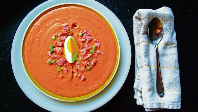 Salmorejo has a creamy red look and a body that jiggles like sea foam.