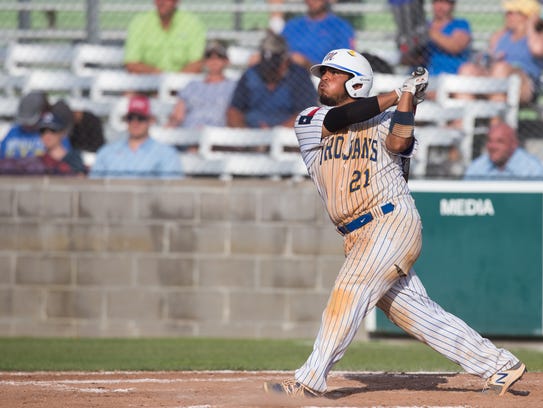 Moody's Ramsey Flores hits a triple during the third