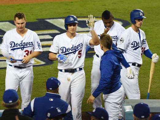 Game 6 at Dodger Stadium:
Dodgers shortstop Corey
