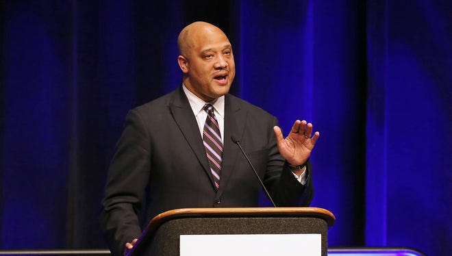 U.S. Rep. Andre Carson, during the 2016 Indiana Democratic State Convention on Saturday, June 18, 2016.