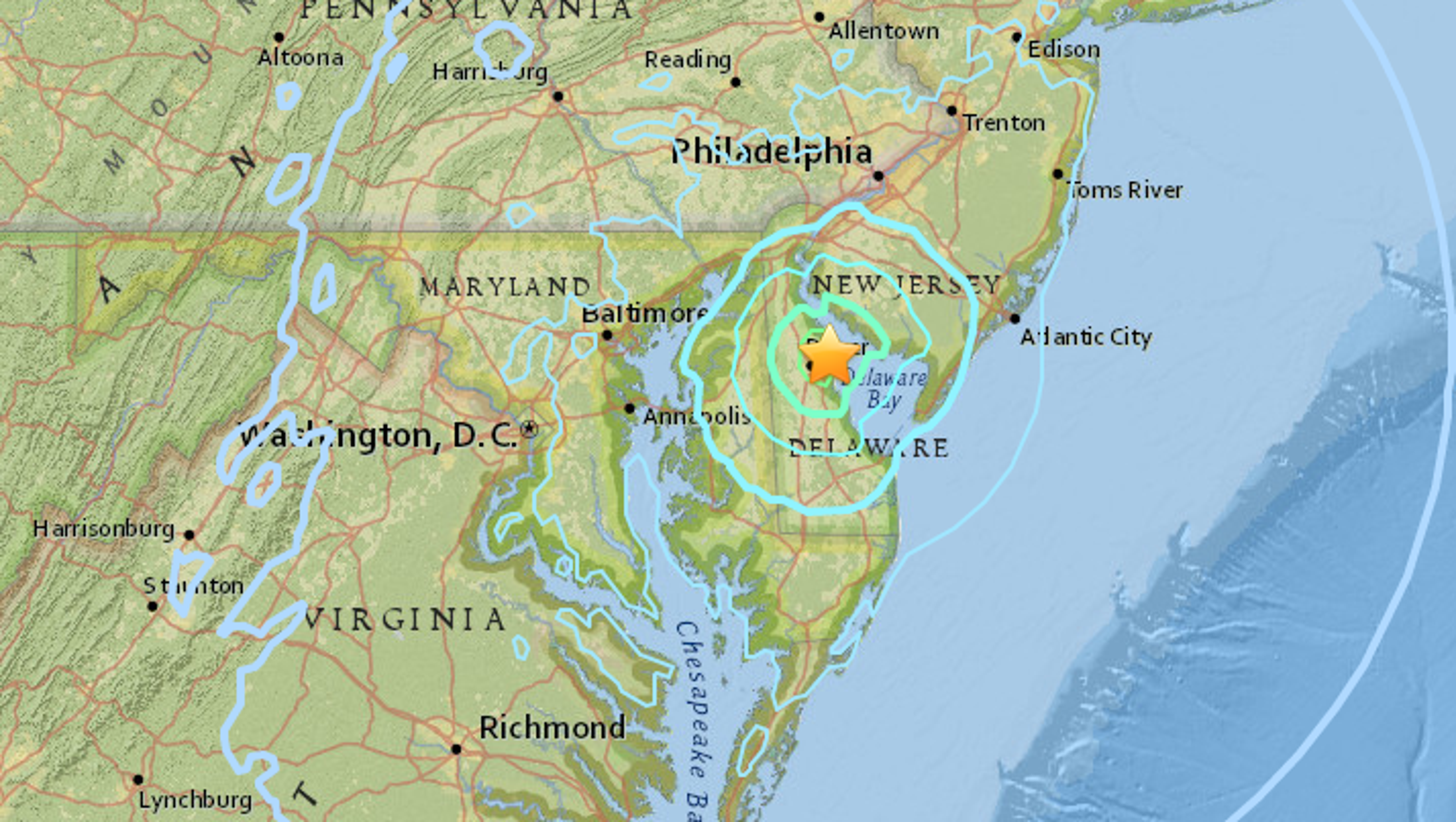 Magnitude-4.1 earthquake strikes Delaware3200 x 1680