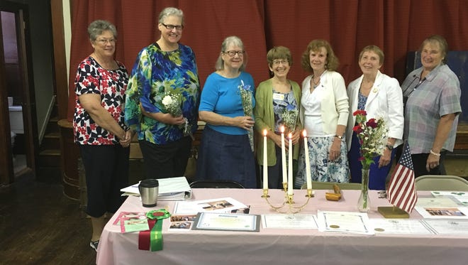 Neshanic Garden Club conducted the Installation of 2016-2017 Officers at the group's June 16 meeting at The Station House in Neshanic Station. Shown from left to right are Barbara Zielsdorff (treasurer), Debbie Freund (recording secretary), Marylin Hulme and Anne Gribbon (second co-vice presidents), Marion Nation (president), Kathy Herrington and Cathy Heuschkel, not pictured, (first co-vice presidents), and Barbara Majewski (corresponding secretary). For information about Neshanic Garden Club meetings, call club president Marion Nation at 908-359-6317.