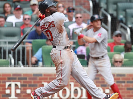 Boston Red Sox Brandon Phillips hits a two-run home
