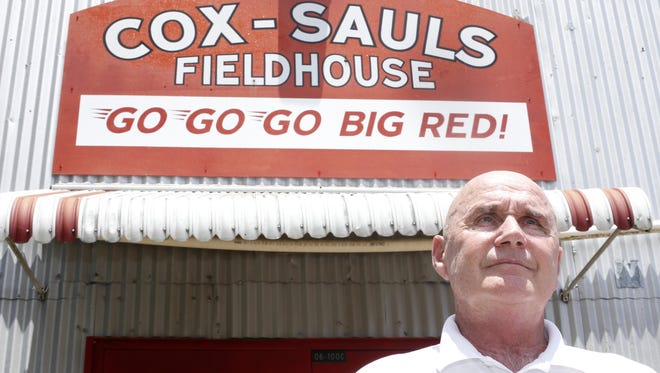 Jimmy Sauls, who played integral roles with the Leon High School football team as the head coach, offensive and defensive coordinator from 1974-2000, stands outside the indoor practice facility on Monday, July 27, 2015 which was named for him and legendary Leon football coach Gene Cox. Sauls died on Thursday, April 13, 2017, at age 71.