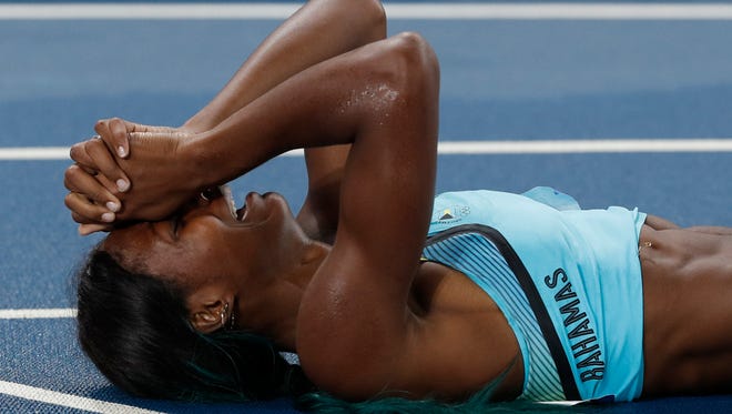 Bahamas sprinter Shaunae Miller gave the 400 her all, diving at the finish to claim gold.
