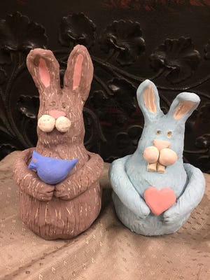 Make an Easter bunny at one of February's Corks and Clay Workshops.