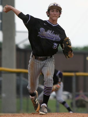 Milan's Mason Holder pitches against Murfreesboro Central  in the Class AA state tournament last season.