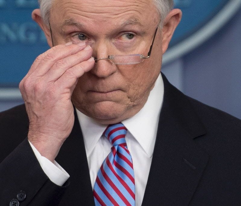 Attorney General Jeff Sessions at the White House on March 27, 2017.