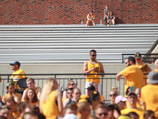 Fans find their seats prior to the Hawkeyes' game against