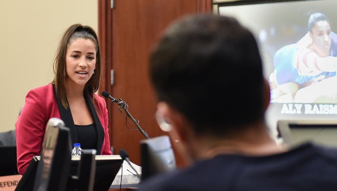 Former Olympian Aly Raisman confronts Larry Nassar during the fourth day of victim impact statements.