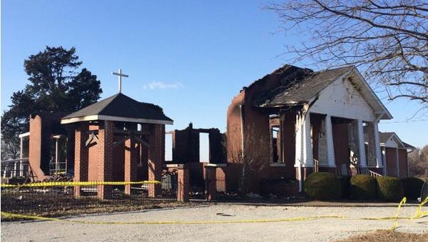 Trinity United Methodist Church in Haywood County was destroyed in a fire early this morning.