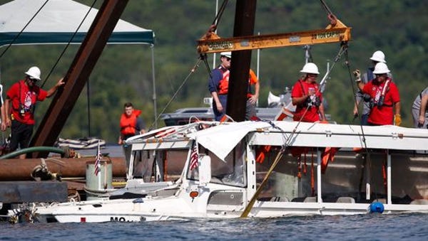 The duck boat that sank July 19, 2018, killing...