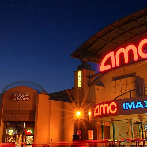 AMC 14 in Saratoga. An exterior shot of the theate