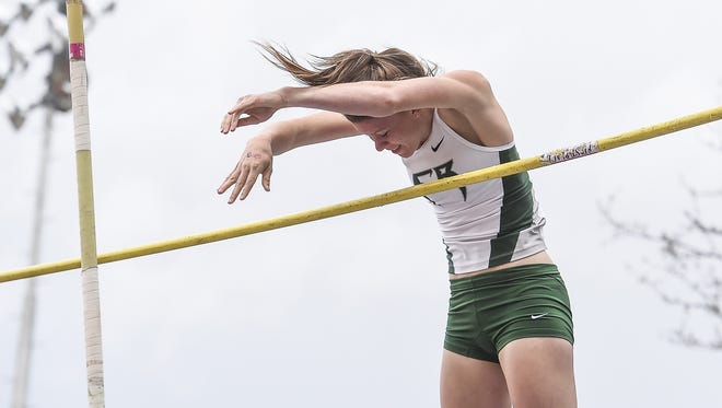 Fossil Ridge's Chloë Woest competes in pole vault at the state tournament last year. Woest is ranked first entering this year's state meet.