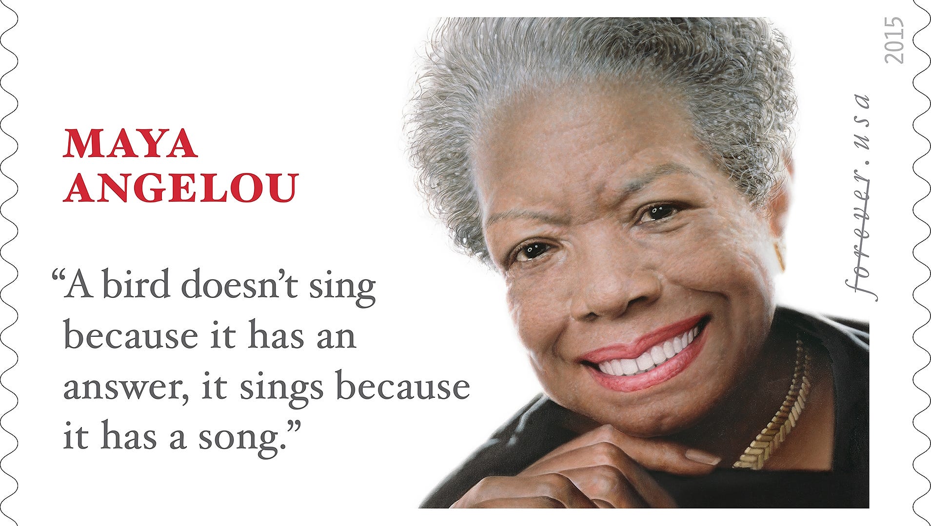 Maya Angelou Forever Stamp is unveiled