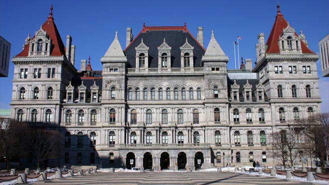 The New York state capitol building in Albany