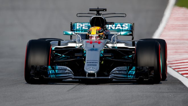 Lewis Hamilton during qualifying.