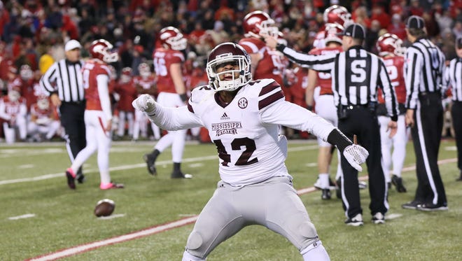 Former Mississippi State linebacker Beniquez Brown saved the game last year for the Bulldogs with a blocked field goal.