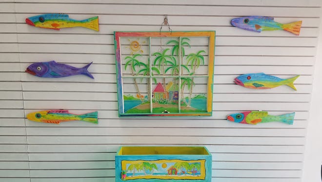 Salty Dog Gallery & Gifts is all about color with mosaic mirrors, oils, prints, wooden art, metal art, canvas, and watercolors. The store also sells bracelets and part of the proceeds go to the Make a Wish Foundation. Salty Dog t-shirts in two styles are also popular.