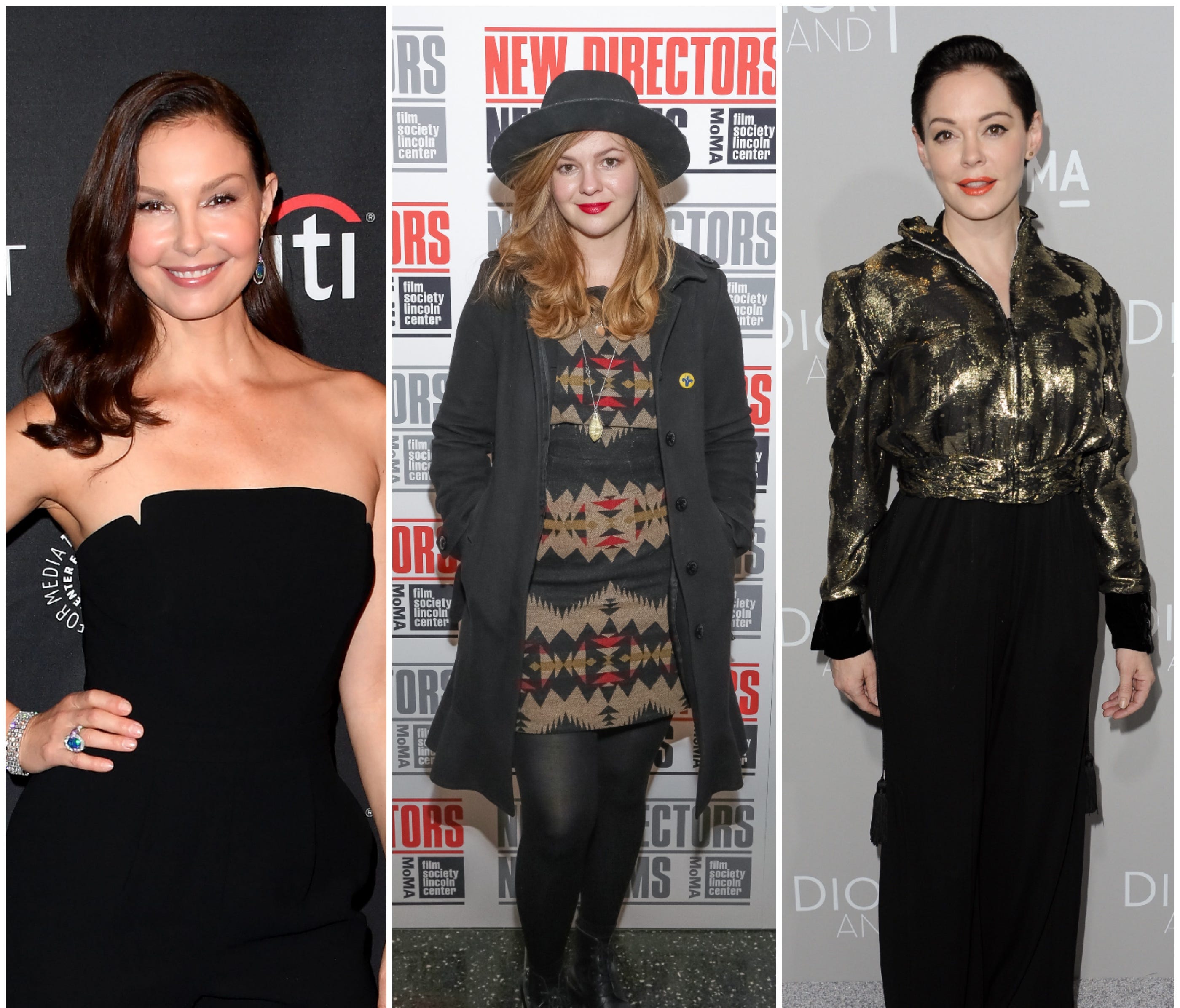 Ashley Judd, left, Amber Tamblyn and Rose McGowan have all been vocal about standing up to sexual harassment in Hollywood.