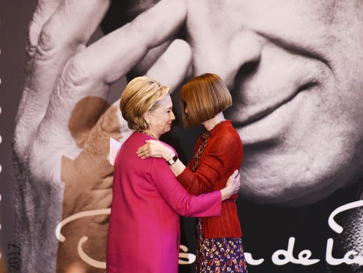 Clinton and Anna Wintour, editor-in-chief of Vogue