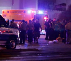 Aftermath of mass shooting in Las Vegas on Oct. 1, 2017.