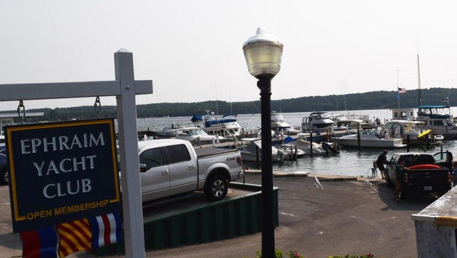 Dr. Jeffrey Whiteside, 63, of Grand Chute has a boat slip and vacation cabin in Ephraim and was last seen walking away from the Ephraim Yacht Club, background, on June 29.