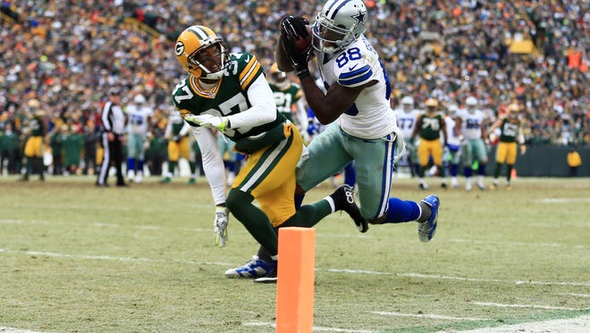 Dez Bryant's controversial no-catch call in the 2105 playoffs at Lambeau Field.
Jan 11, 2015; Green Bay, Wisc.