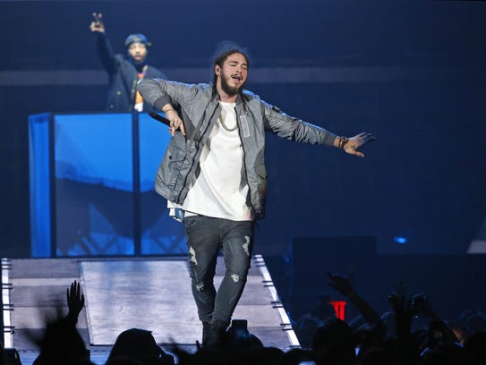 Post Malone opens for Justin Bieber during his Purpose