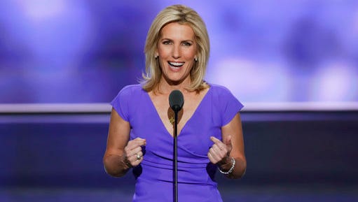 FILE - In this July 20, 2016 file photo, Conservative political commentator Laura Ingraham speaks during the third day of the Republican National Convention in Cleveland.  Ingraham’s next book is a tribute to President Donald Trump, and a warning. The conservative commentator’s “Billionaire at the Barricades: The Populist Revolution” is the first major acquisition by the new All Points Books imprint at St. Martin’s Press. All Points, which will specialize in politics and current affairs, told The Associated Press on Friday, April 7, 2017,  that the book is scheduled for October 10.